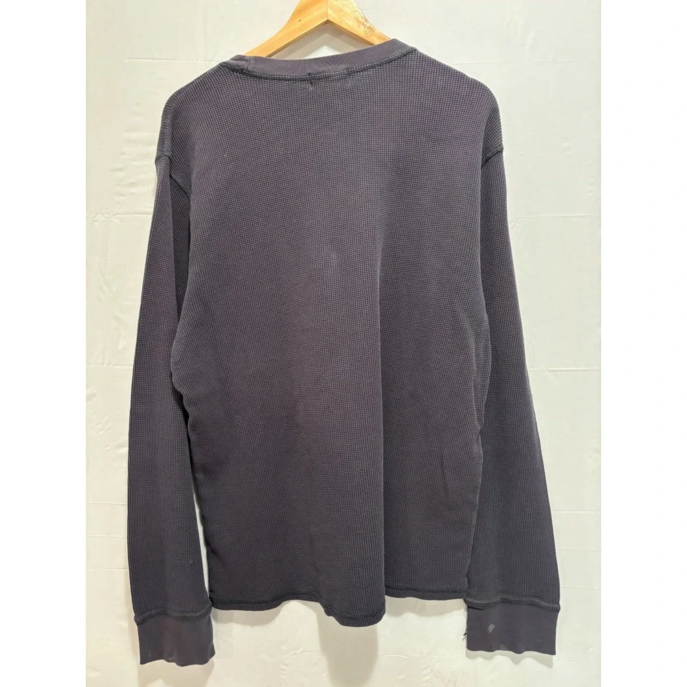 Polo Ralph Lauren Crew Neck Sweater Mens Faded Black Waffle Knit Vintage Y2K 2XL